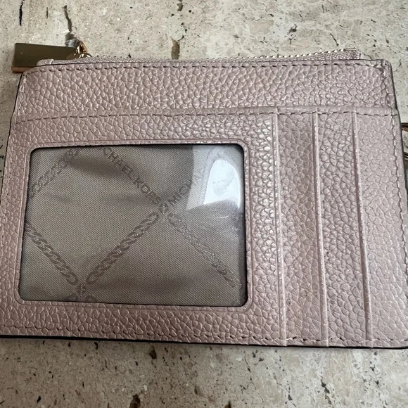 MICHAEL KORS Pink Leather Coin Purse, Card Holder Wristlet - Picture 5 of 12